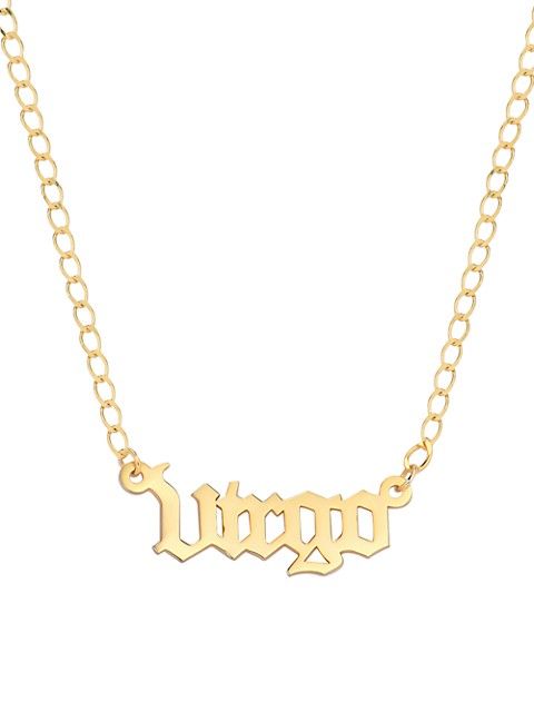 Gabi Rielle Happy Me 14K Goldplated Sterling Silver Zodiac Gothic Script Necklace on SALE | Saks ... | Saks Fifth Avenue OFF 5TH (Pmt risk)
