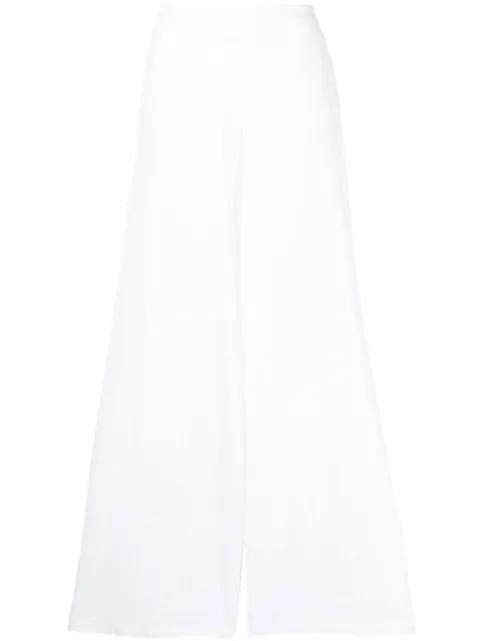 Stefano Mortari Linen wide-leg Trousers - Farfetch | Farfetch Global