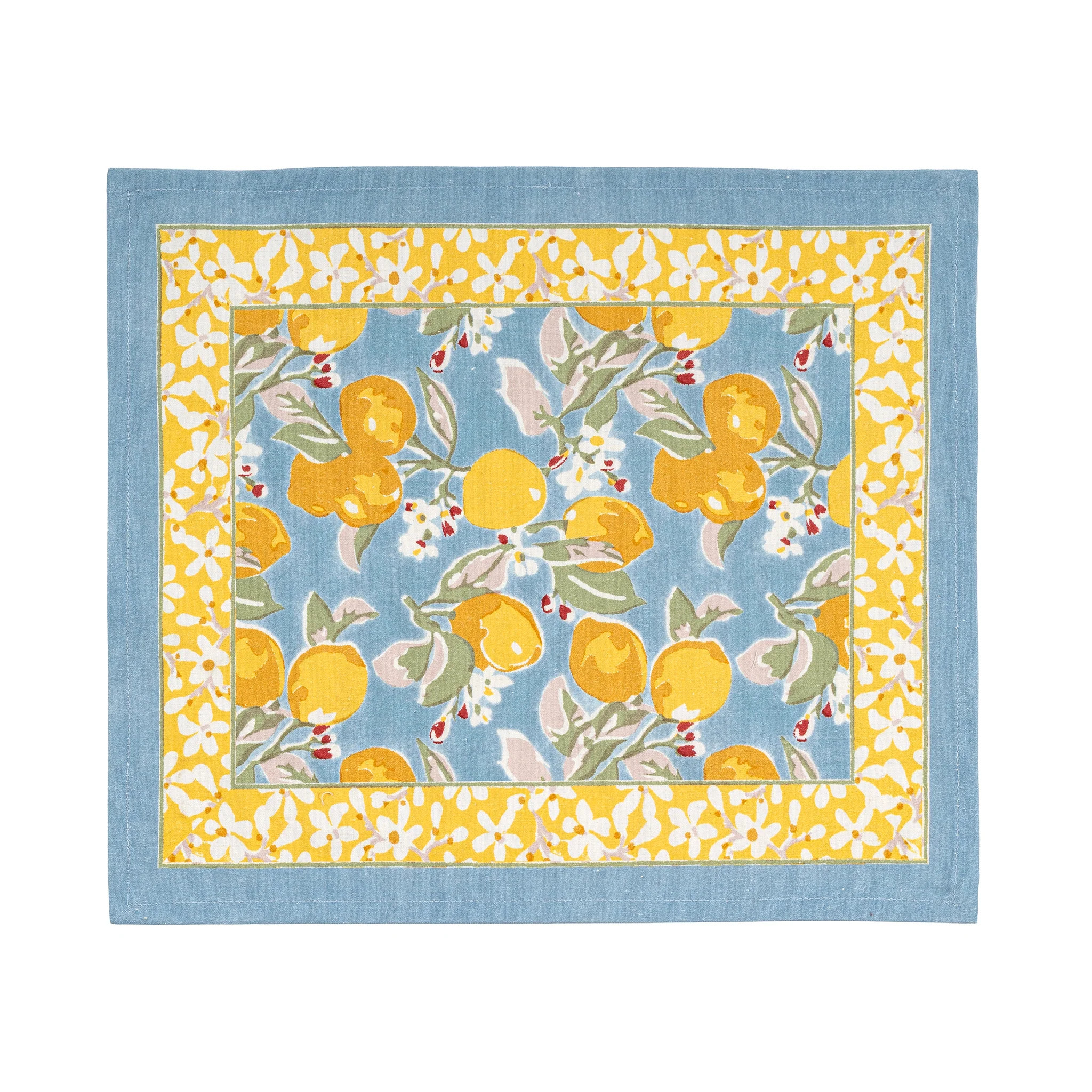 Citron Placemats Bleu & Yellow, Set of 6 | Couleur Nature
