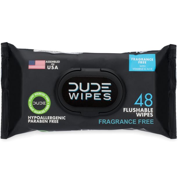 DUDE Wipes Flushable Wipes, Unscented, 1 pack of 48 wipes | Walmart (US)