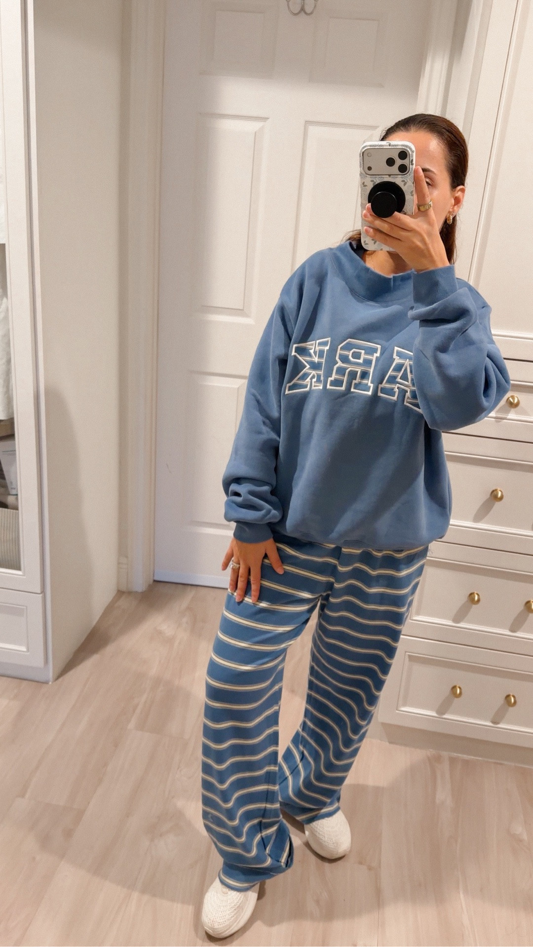 Comfy, cute, and caffeinated ☕️ This Parke matching set is everything, and homemade cafecito always makes it better. The perfect outfit and drink for school pickup!

#LTKdayinmylife #LTKootd #LTKHome