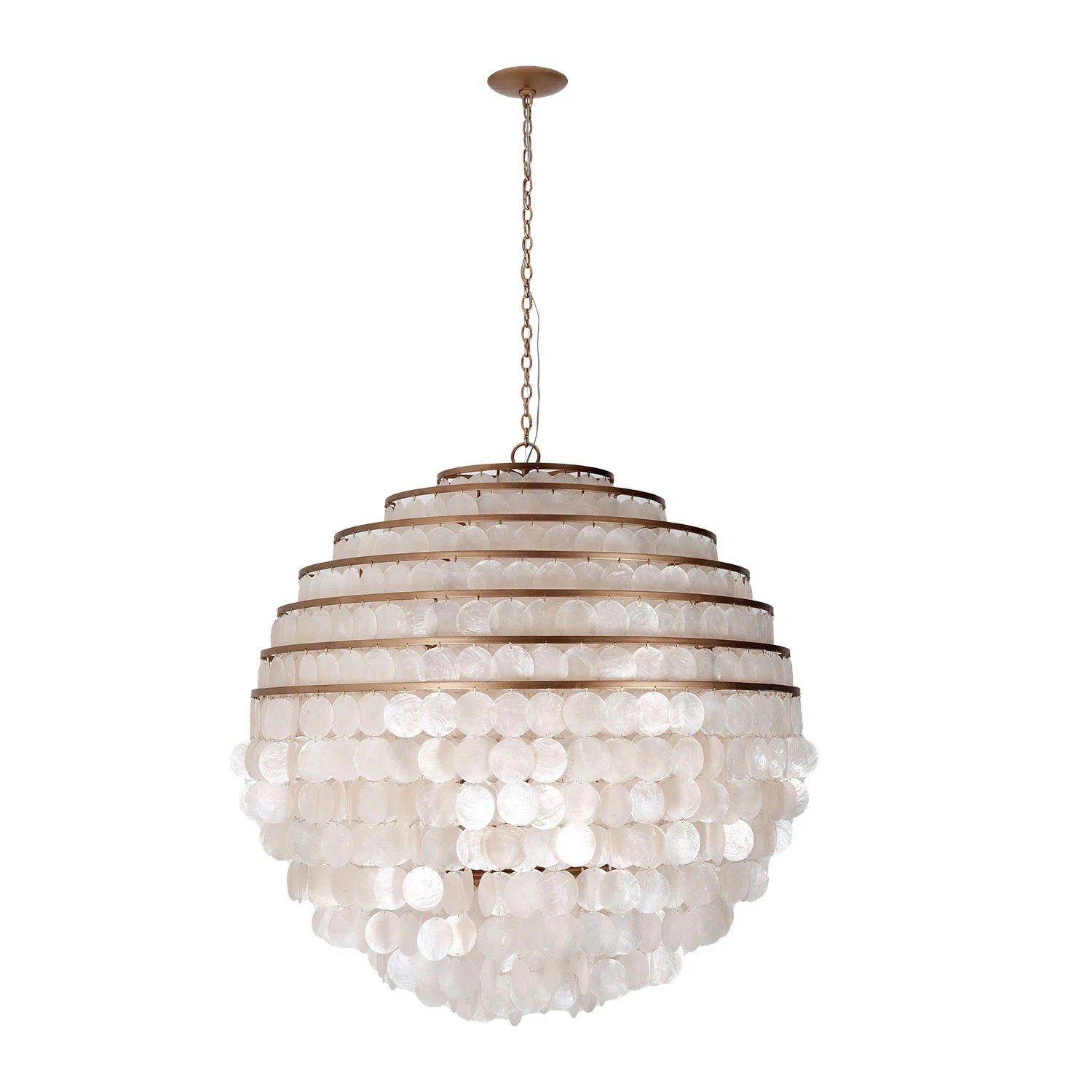 Capiz 6 - Light Pearlized Antique Brass Crystal PendantBy Kalco$1,498.00 was$2,247.00FREE Deliver... | Wayfair North America