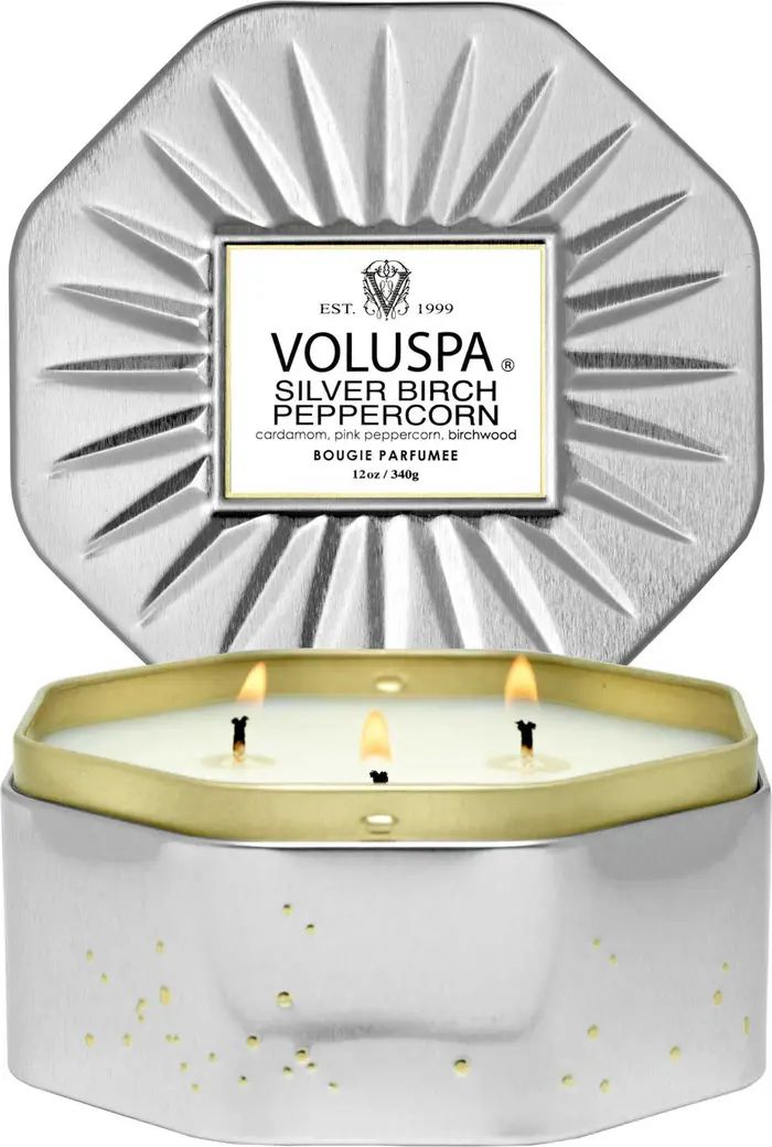 Silver Birch & Peppercorn Octagon Tin Candle | Nordstrom