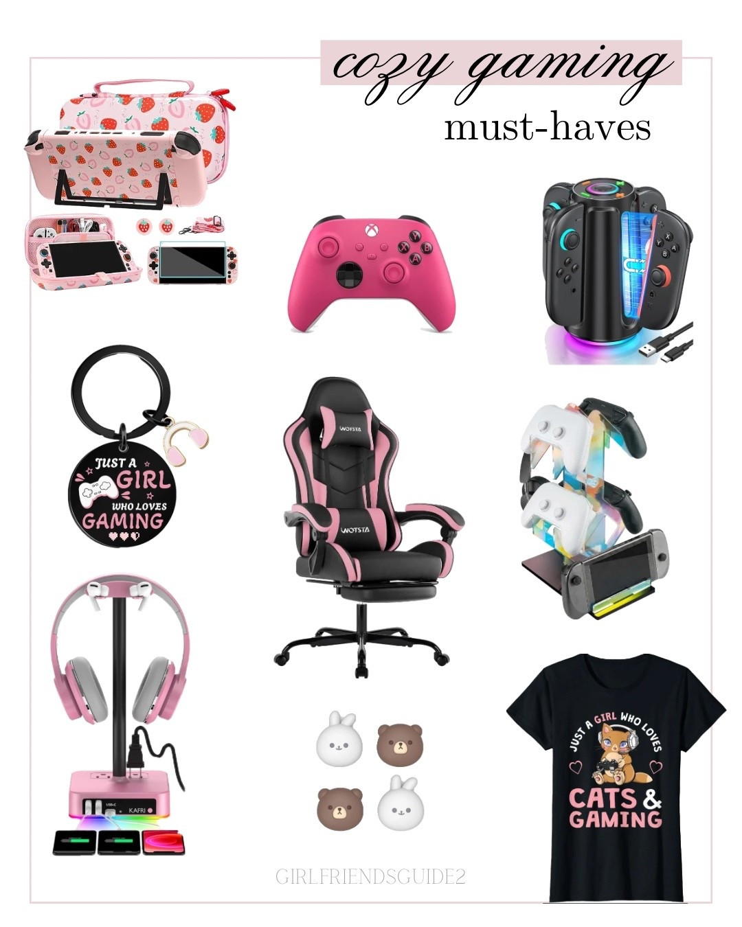 Cozy and cute gaming accessories. 

#gaming #nintendoswitch #xbox #headphones #tshirt #keychain #accessories

#LTKHome