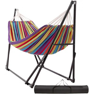 Hammock with Foldable Steel Stand,Frabic Tension Adjustable | Wayfair North America