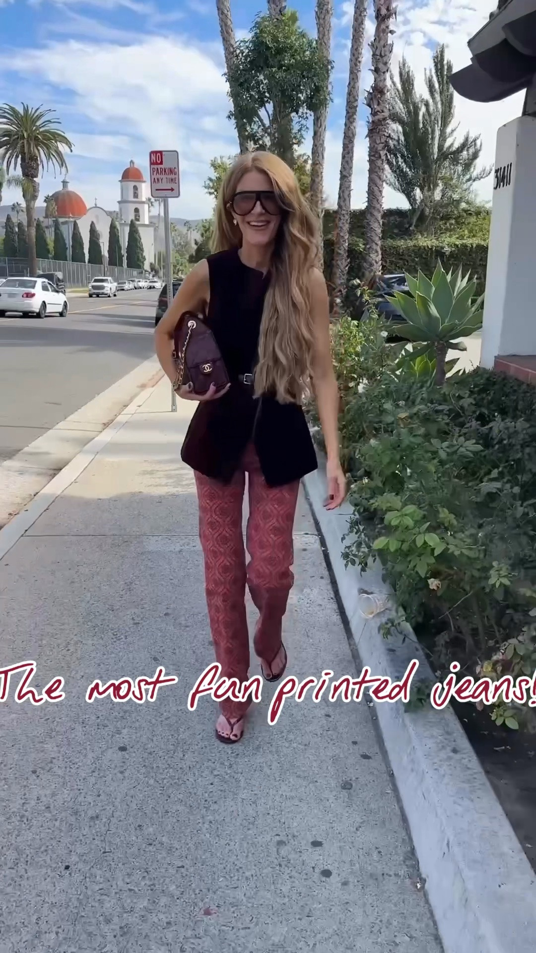 Fall outfit! Printed jeans two ways- with a velvet vest (on sale) or a red cardigan (under $100) all run true to size

#LTKootd #LTKSeasonal #LTKSaleAlert