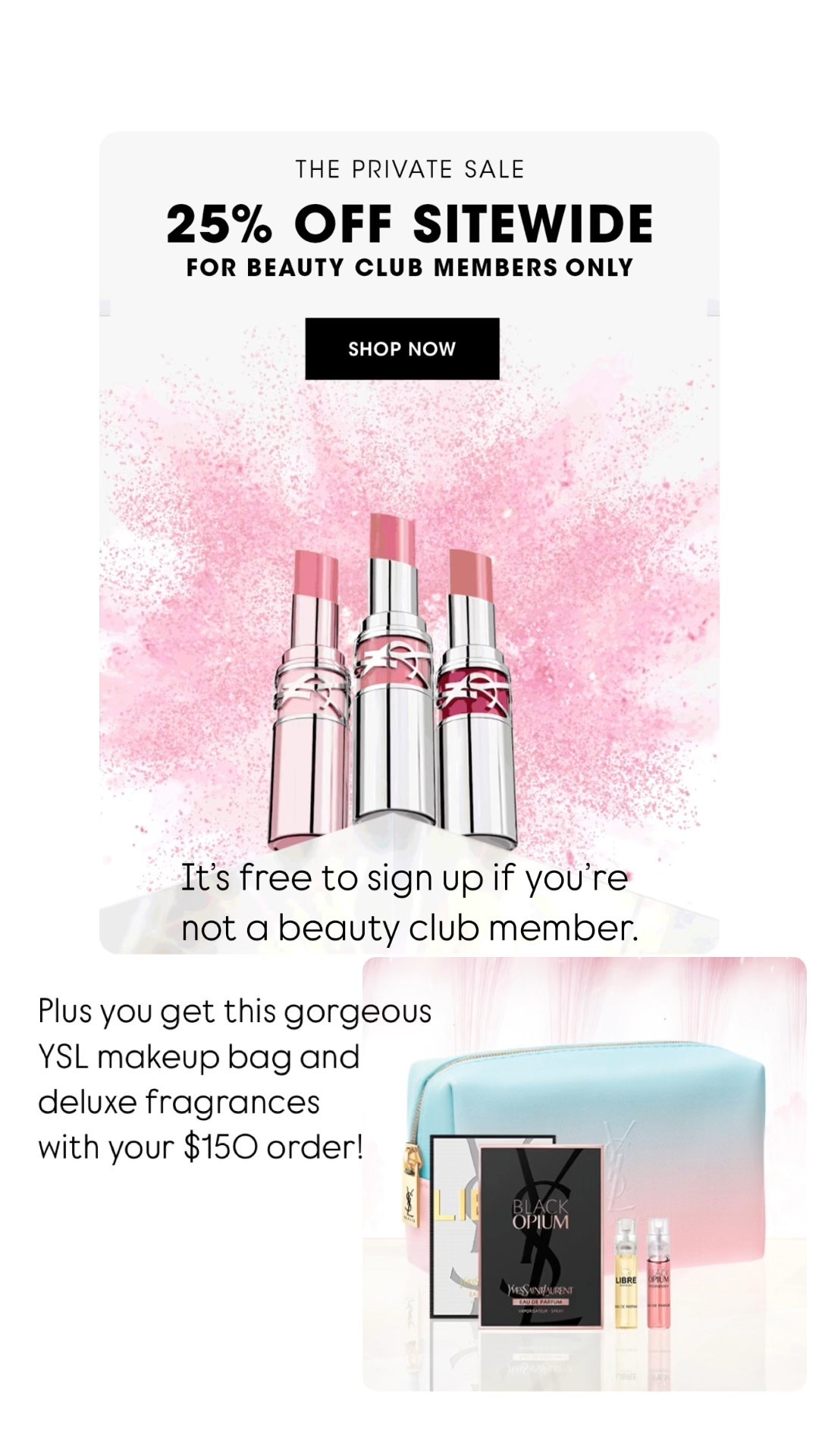 Such a great deal! Plus you get 2X the points and this beautiful YSL makeup bag with samples! 

#LTKSaleAlert #LTKSeasonal #LTKBeauty