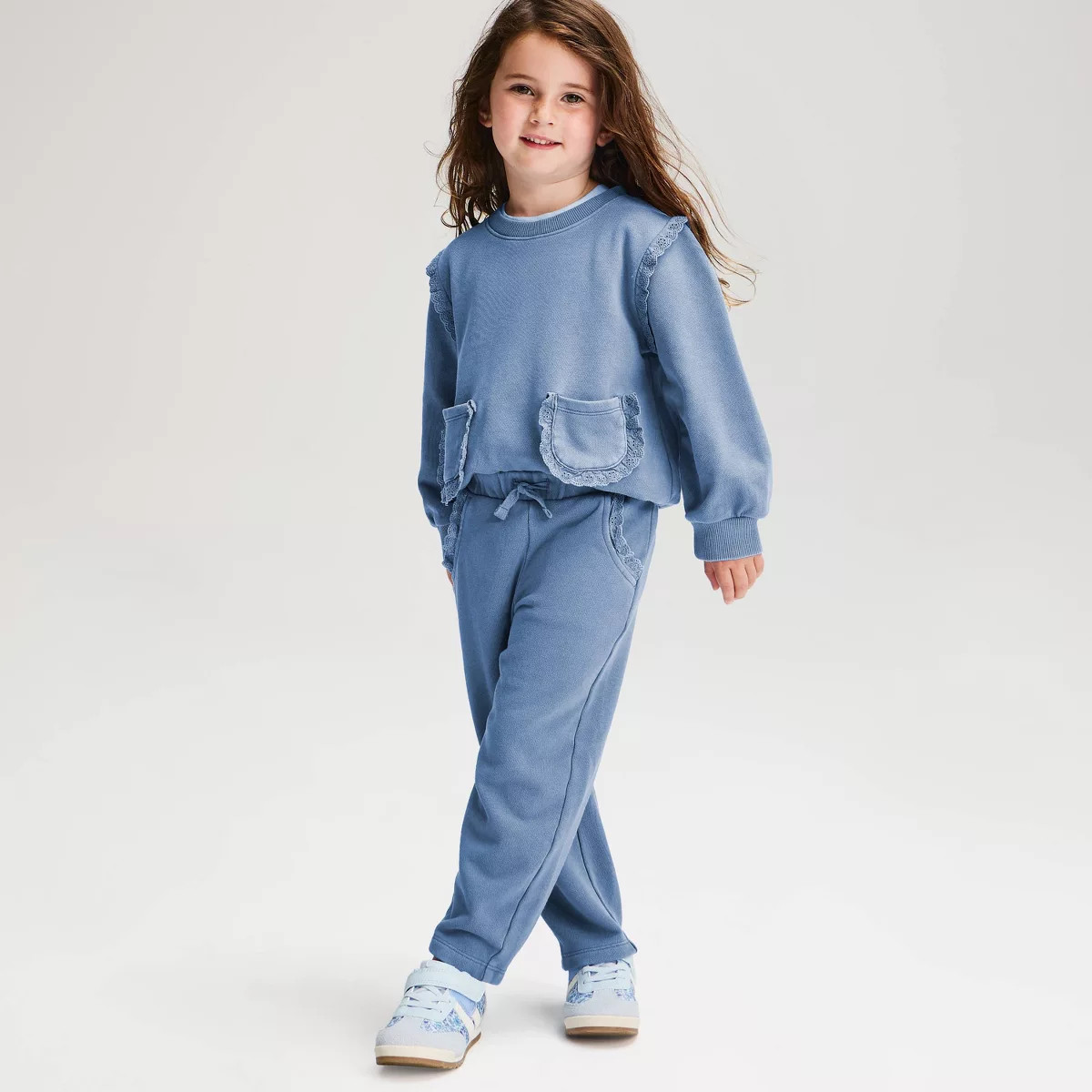 Baby Girls' Solid French Terry Pants - Cat & Jack\u2122 Blue 12M | Target