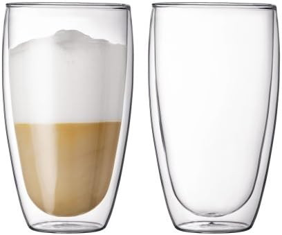 Bodum Pavina Glass, Double-Wall Insulate Glass, Clear, 15 Ounces Each (Set of 2) | Amazon (US)
