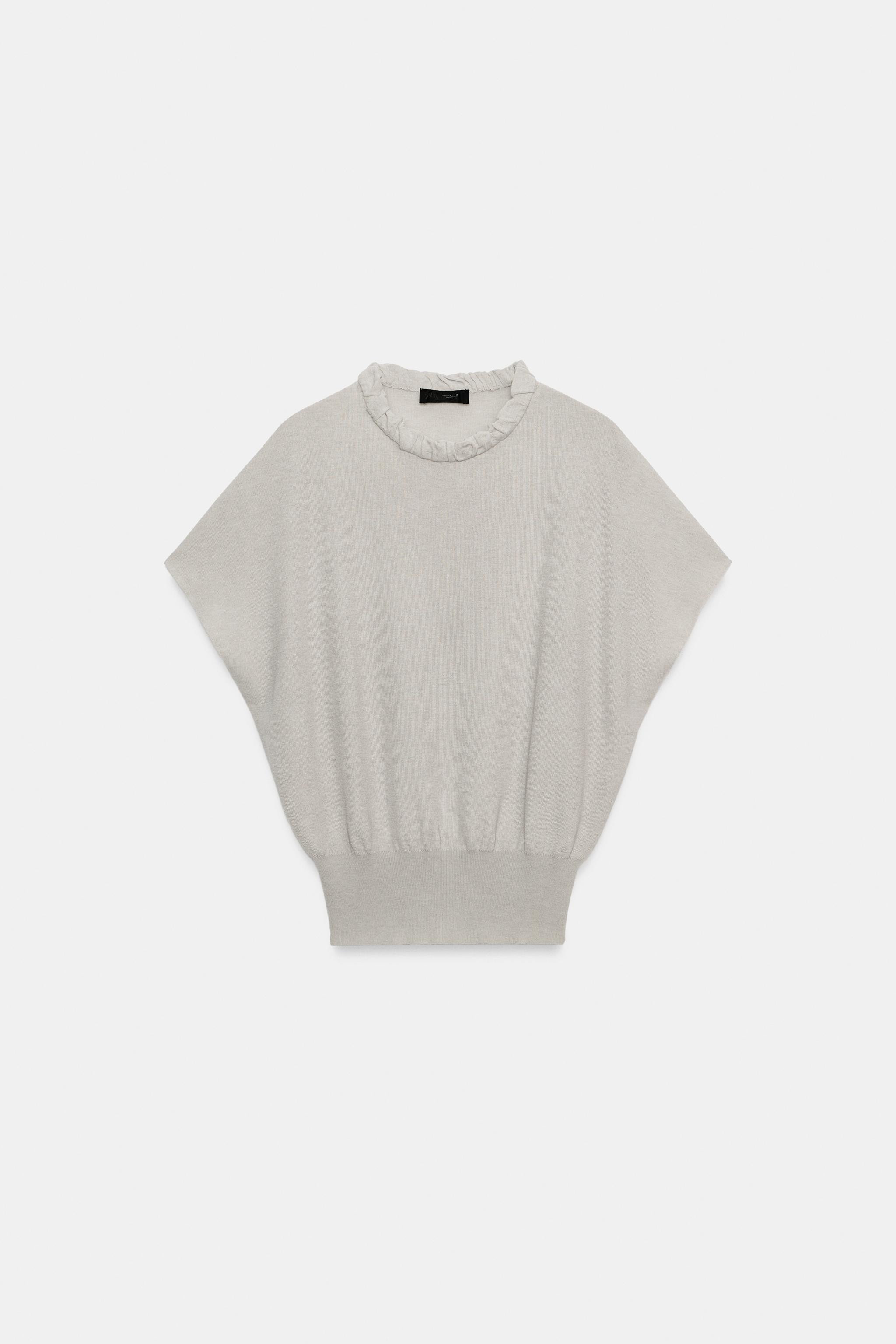 GATHERED NECK KNIT TOP | Zara US