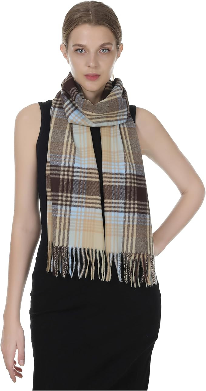 TZ Promise Herringbone Houndstooth Checked Pattern Cashmere Feel Classic Soft Luxurious Winter Sc... | Amazon (US)