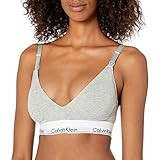 Calvin Klein Women's Modern Cotton Lightly Lined Triangle Nursing Bra, Heather Grey, Small | Amazon (US)