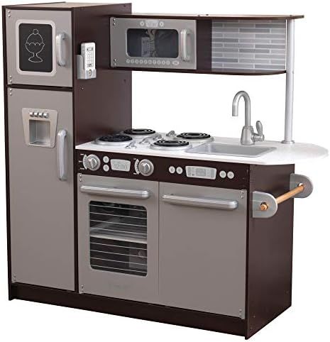 KidKraft Uptown Espresso Wooden Play Kitchen with Play Phone, Chalkboard & Towel Rack, Espresso, ... | Amazon (US)