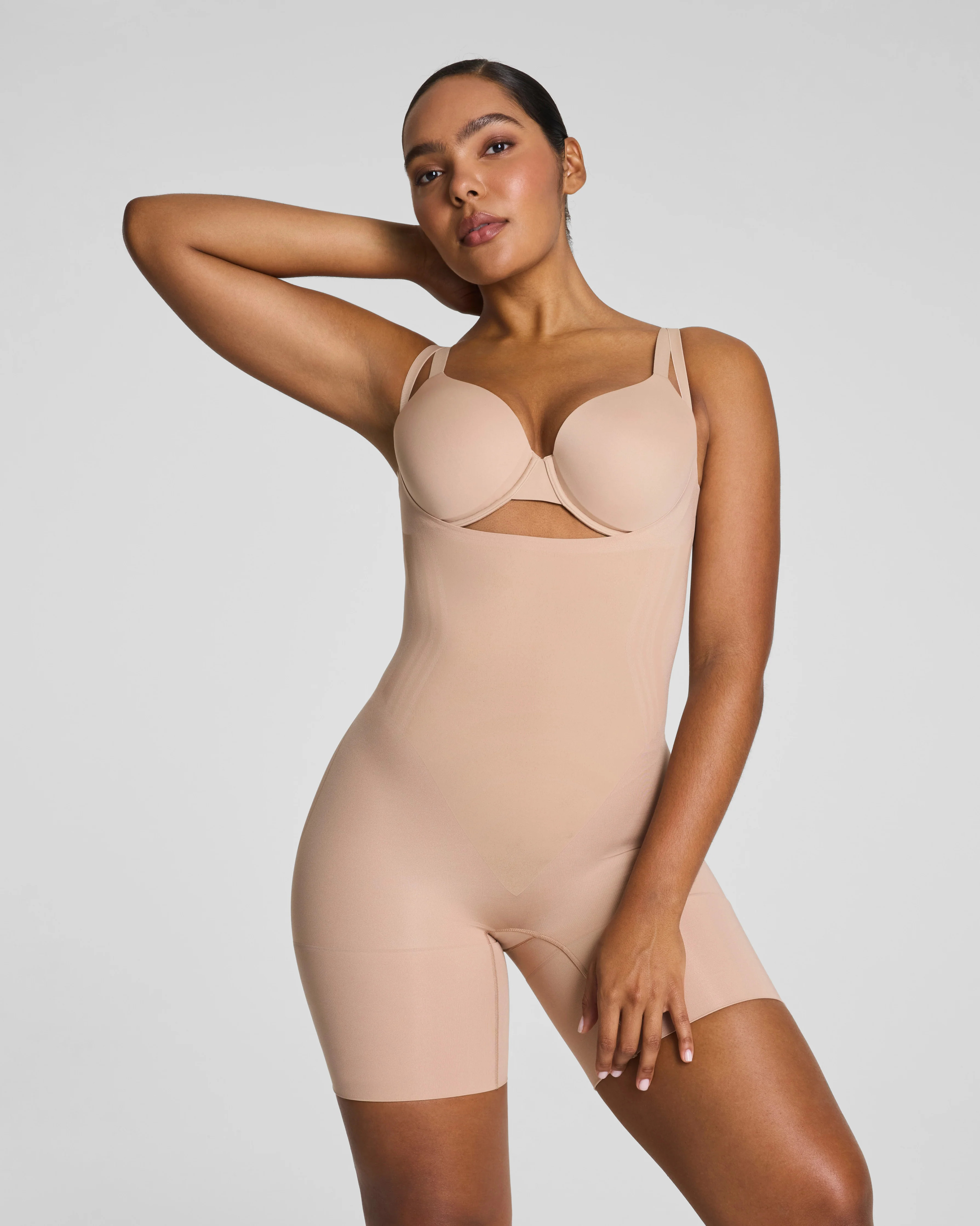 Open-Bust Mid-Thigh Bodysuit | Spanx
