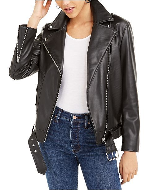 Faux-Leather Moto Jacket, Created For Macy's | Macys (US)