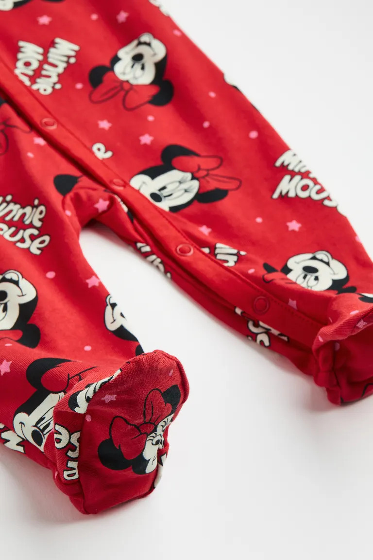 2-pack Printed Cotton Pajama Jumpsuits - Red/Minnie Mouse - Kids | H&M US | H&M (US + CA)