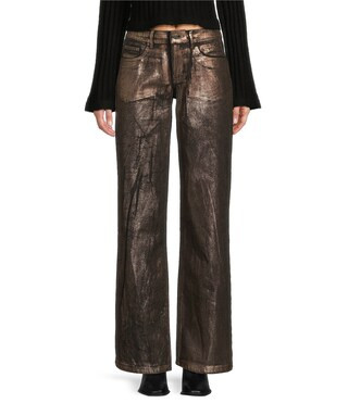 Foiled Metallic Denim Pants | Dillard's