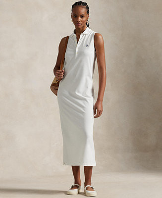 Women's Stretch-Cotton Sleeveless Polo Dress | Macy's