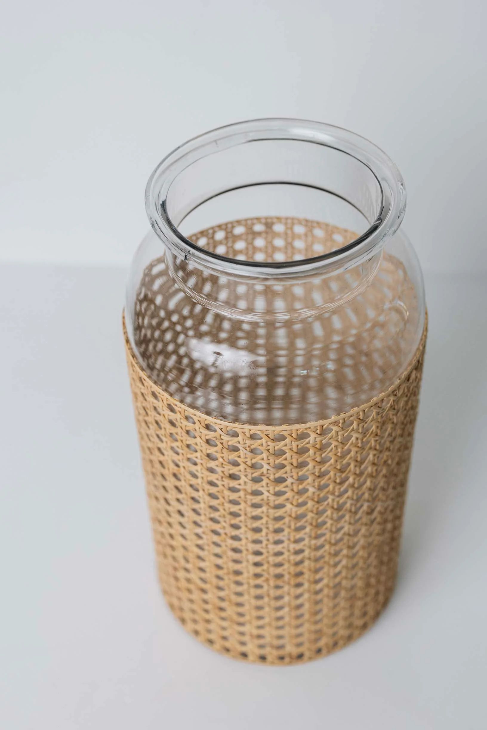 Panama Cane Wrapped Glass Vase - Large | THELIFESTYLEDCO