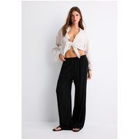 Stradivarius Straight-leg linen-look trousers  Black XL | Stradivarius (UK)