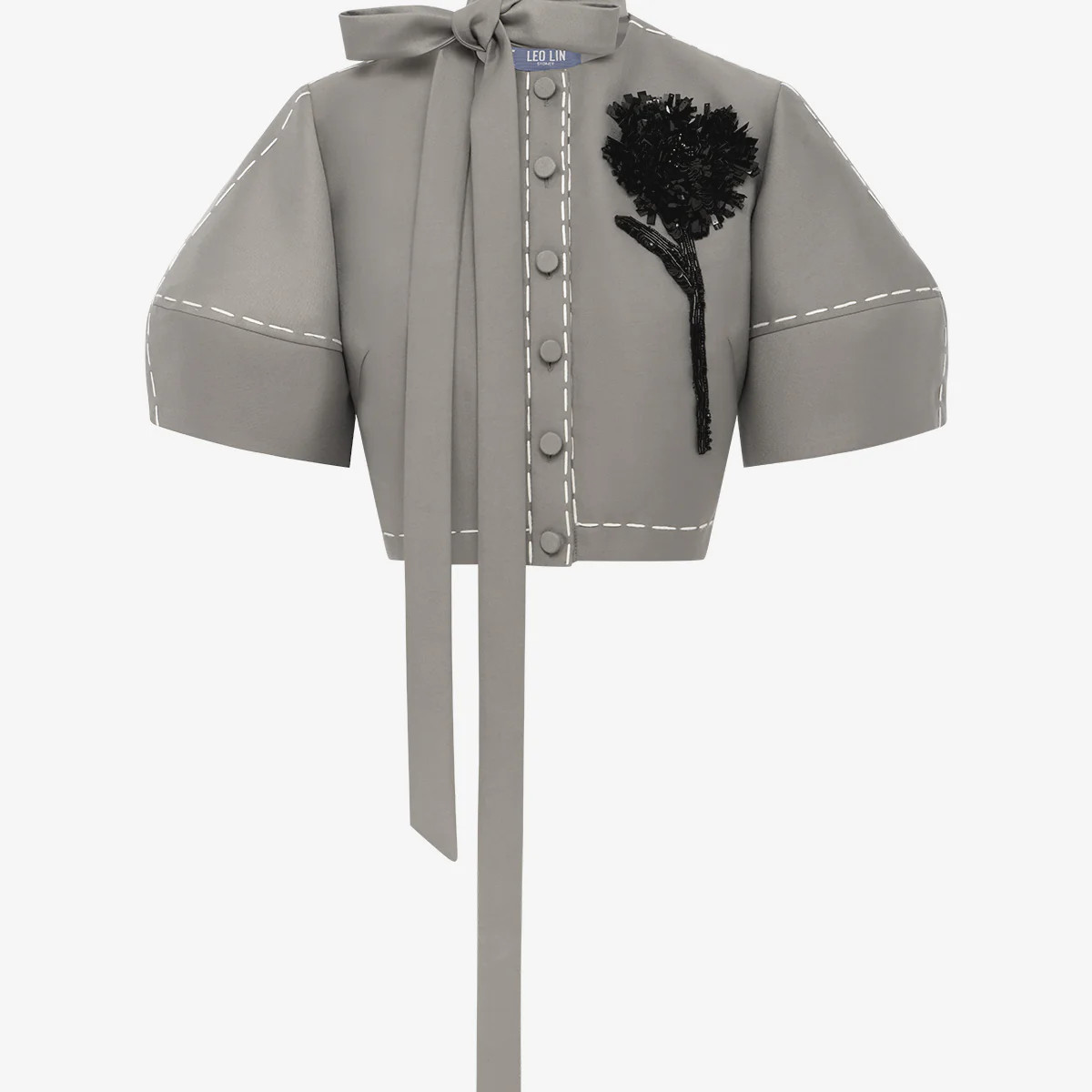 Molly Puff Sleeve Top - Steel | LEO LIN US