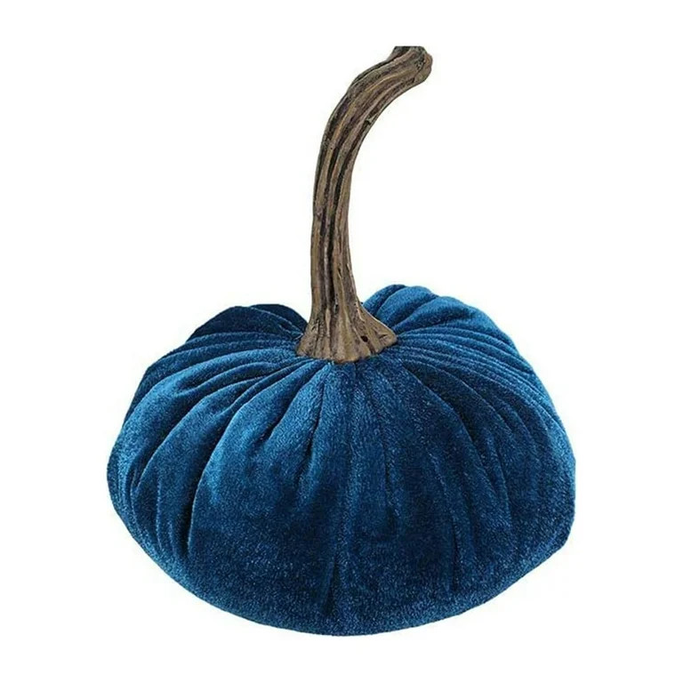 JMKQLZ 5.9 in Artificial Fabric Pumpkin Decoration for Fall Thanksgiving Hallween - Blue | Walmart (US)