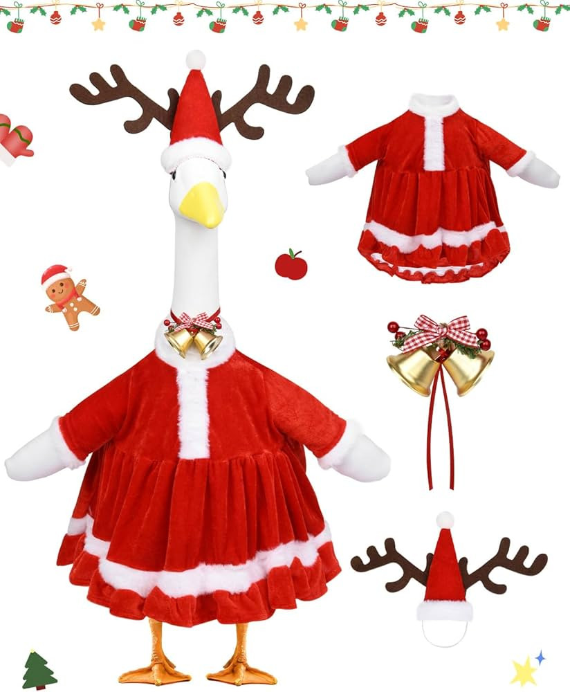Christmas Porch Goose Outfits - Red Santa Claus Custome for 23 inch Porch Goose, Christmas Outdoo... | Amazon (US)