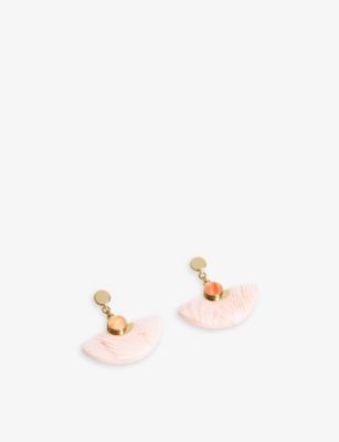 TED BAKER Fan drop brass earrings | Selfridges