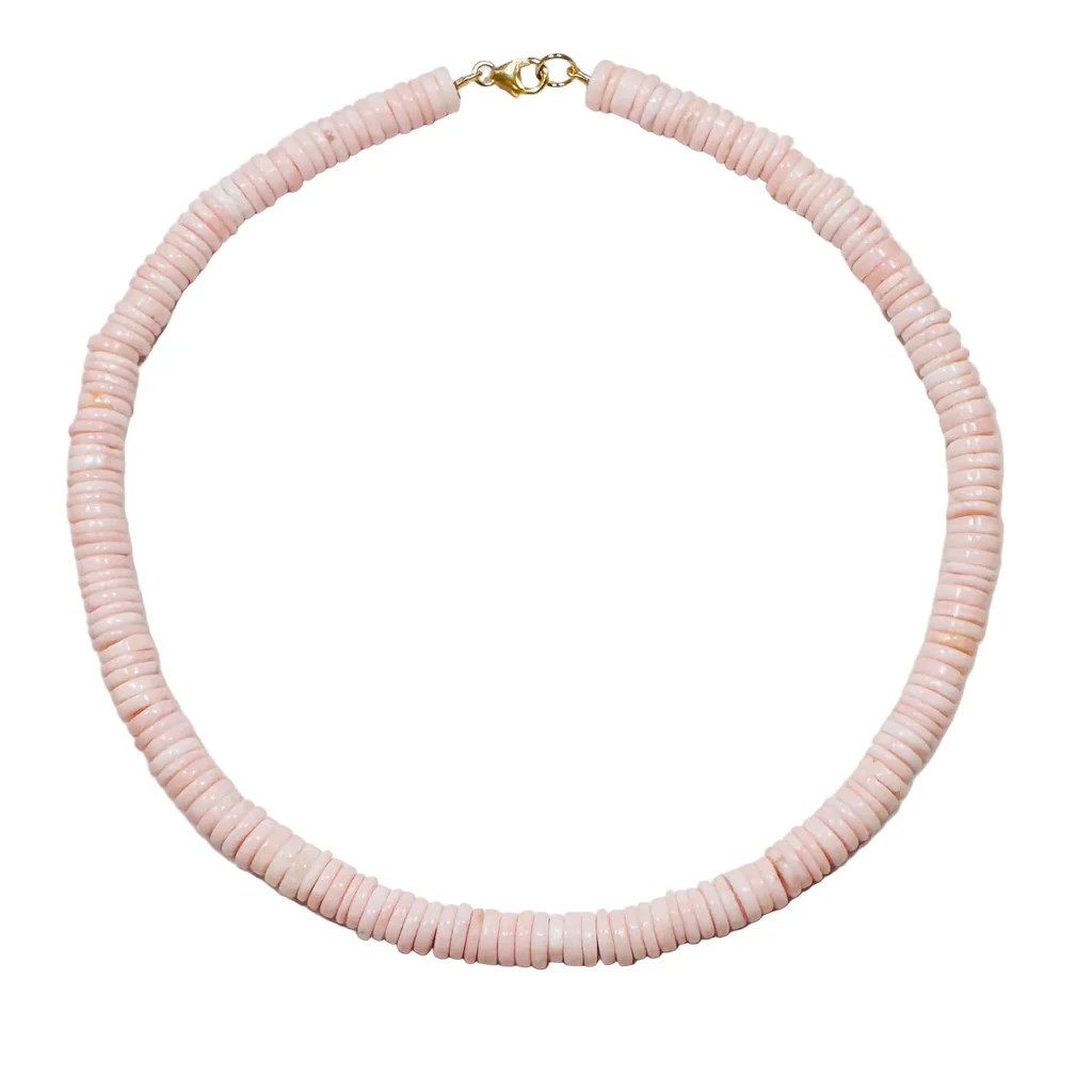 Pink Opal Heishi Cut Necklace | Over The Moon