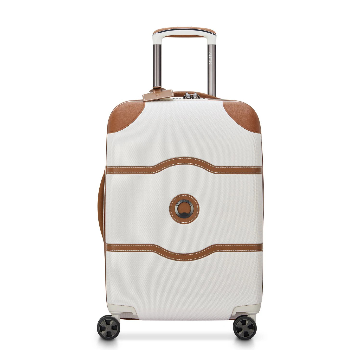 DELSEY Paris Chatelet Air 2.0 Hardshell 15 x 10 x 22.75 Polycarbonate Angora Spinner Suitcase Leather in White | 40167680515 | Lowe's
