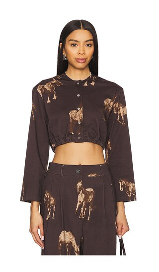 Cropped Top in Brown Horses | Revolve Clothing (Global)