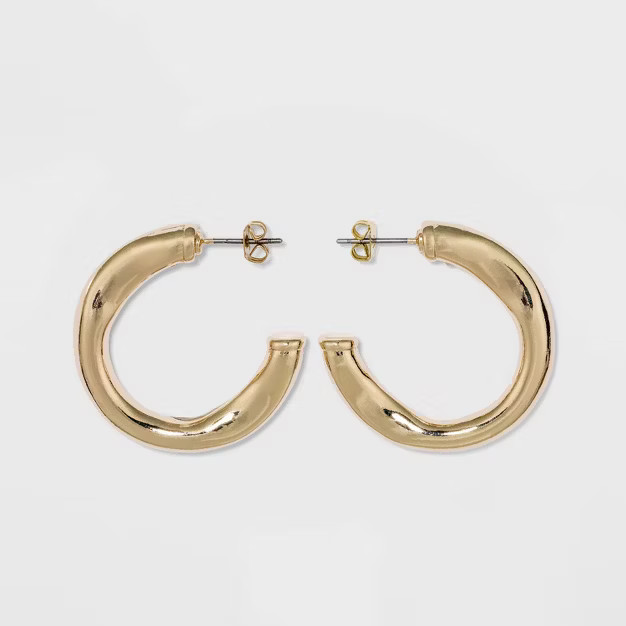 Wavy Hoop Earrings - A New Day™ | Target