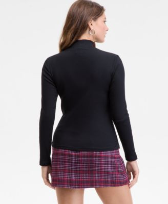 Women's Mock Neck Micro-Rib Top, Macy's Exclusive | Macy's