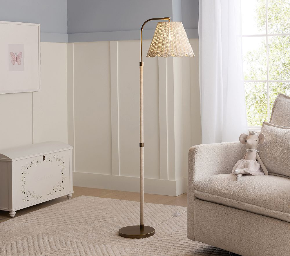 Scallop Rattan Floor Lamp (60") | Pottery Barn Kids