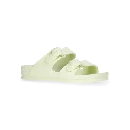 Time and Tru Women s Double Buckle EVA Slide Sandals | Walmart (US)