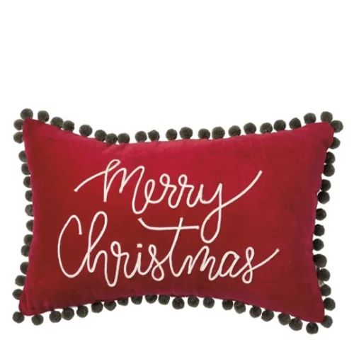 Red and Black Merry Christmas Pillow | Walmart (US)