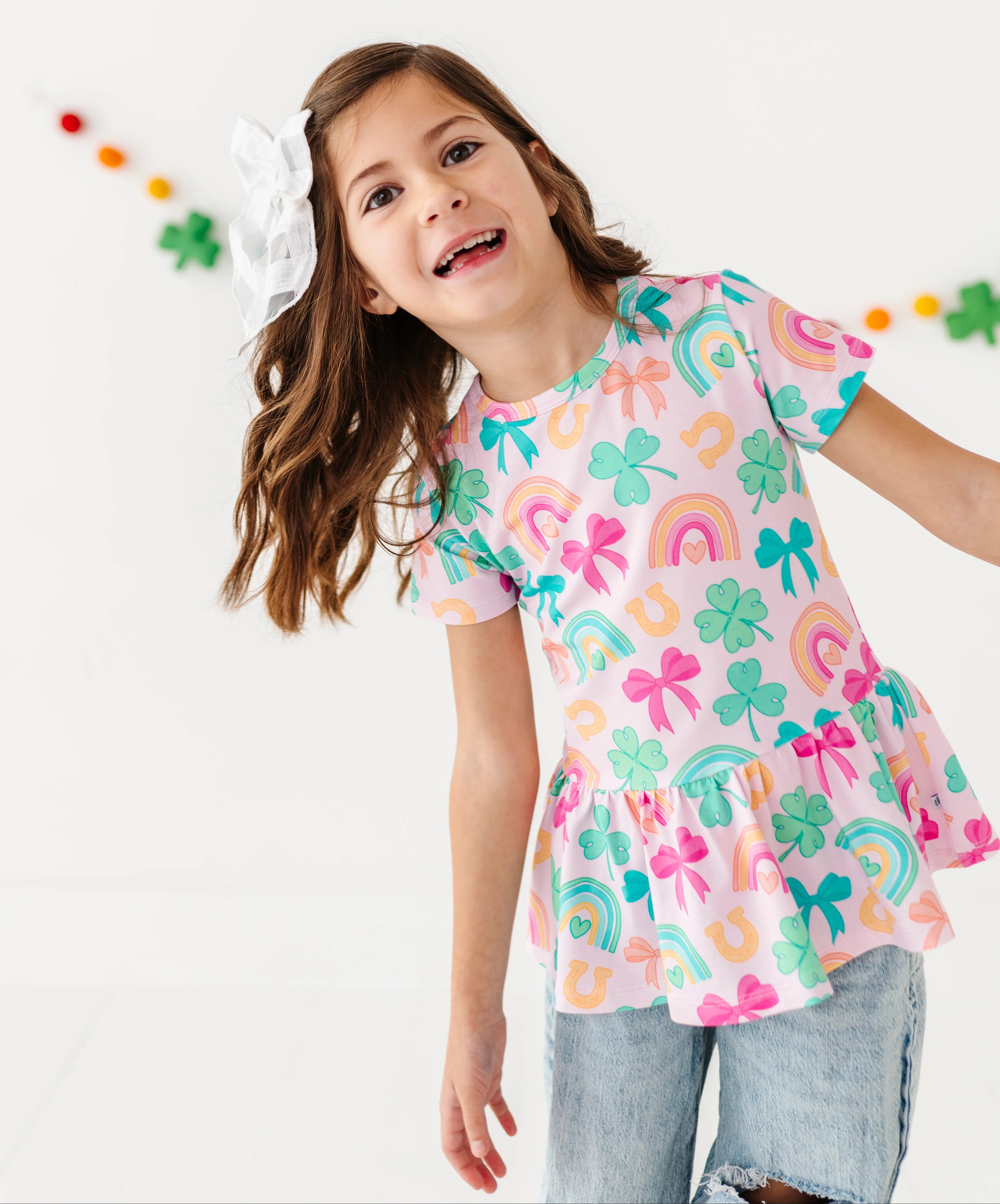 Lucky Charm Bamboo/Cotton Peplum Top | Birdie Bean