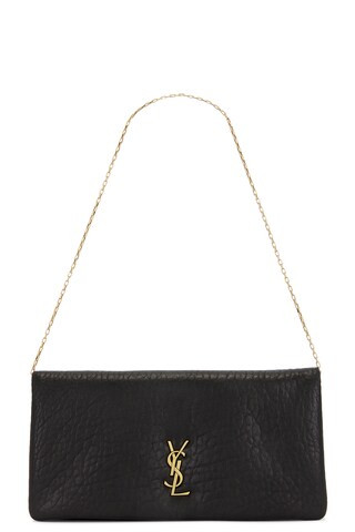 Saint Laurent Small Pouch On Chain in Black | FWRD 