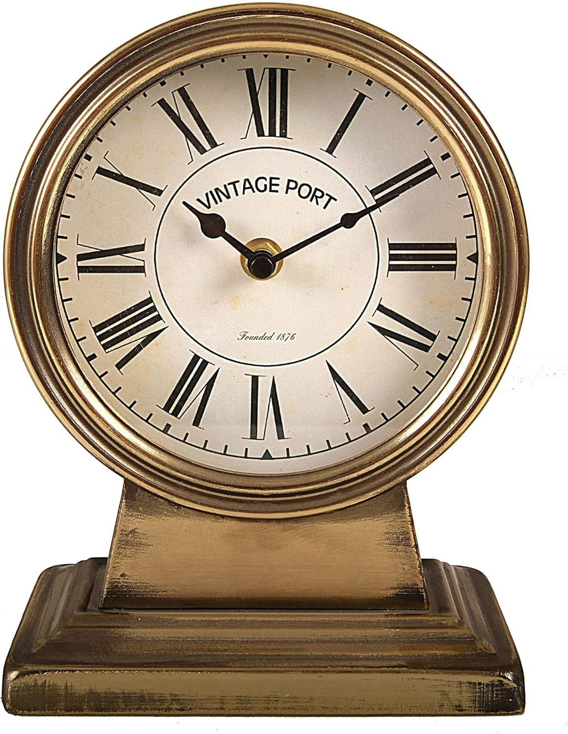 Creative Co-op EC0535 Metal Gold Finish Mantel Clock | Amazon (US)