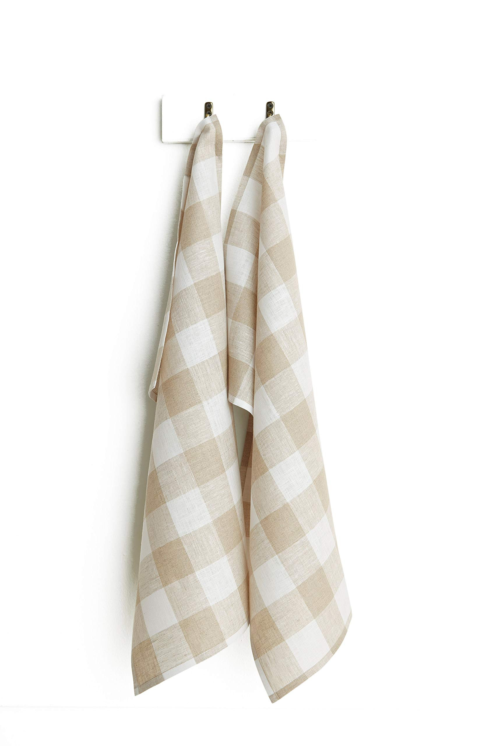 Solino Home Buffalo Check Kitchen Towels 16.5 x 26.5 Inch – 100% Pure Linen Kitchen/Tea Towels ... | Amazon (US)