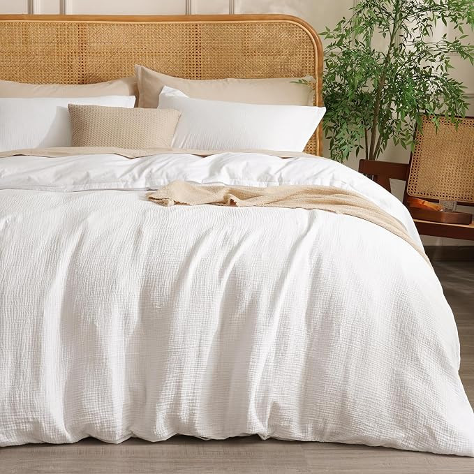David's Home 100% Cotton Muslin Duvet Cover Set Queen Size,3 Pcs Ultra Soft Breathable & Lightwei... | Amazon (US)