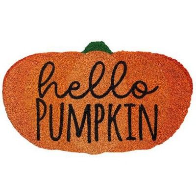 Hello Pumpkin Coir Fall Doormat 30" x 18" Indoor Outdoor Briarwood Lane | Target