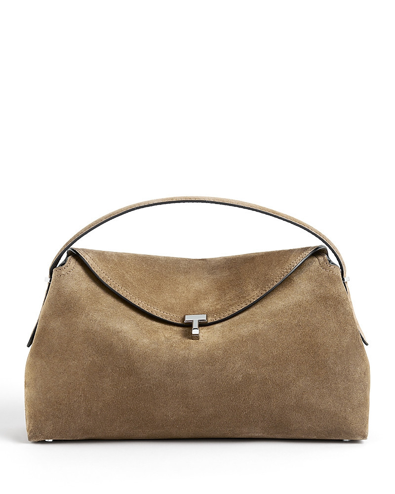 Toteme T-Lock Suede Convertible Top Handle Bag in Tobacco | Bloomingdale's (US)