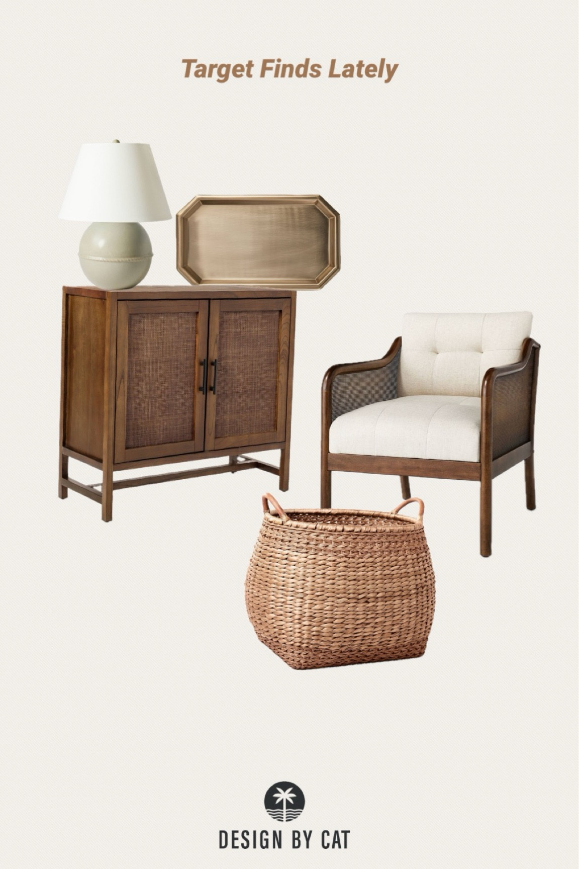 Target furniture and home decor finds
Target dark wood cabinet
Dark wood and cream accent chair
Woven storage accent floor basket
Sage glazed lamp
Metal accent decor tray


#LTKhome