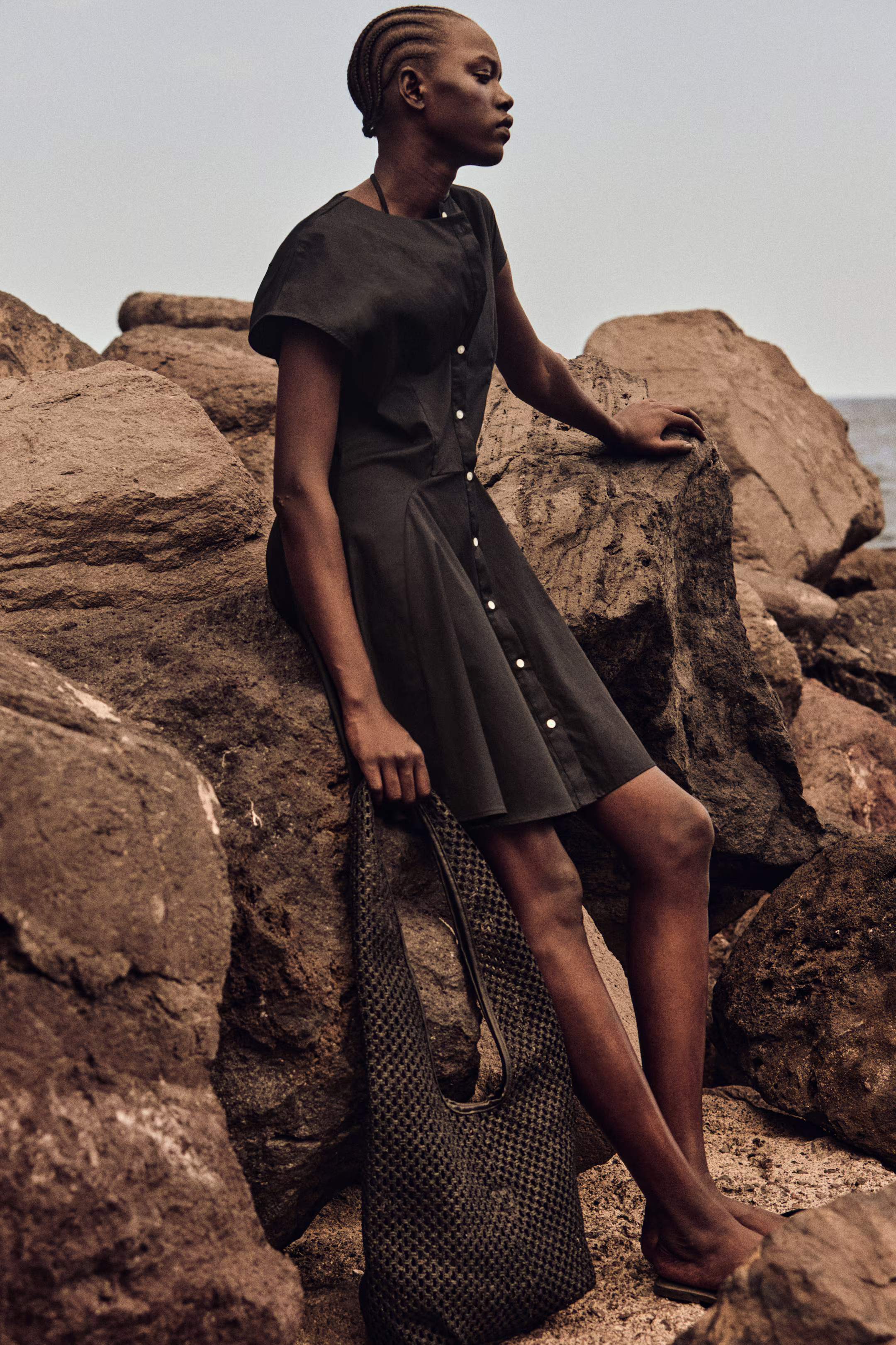Button-Front Cotton Dress | H&M (US + CA)