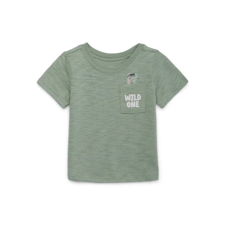 Garanimals Baby Boy Short Sleeve Brushed Jersey T-Shirt with Pocket, Sizes 0-24 Months - Walmart.... | Walmart (US)