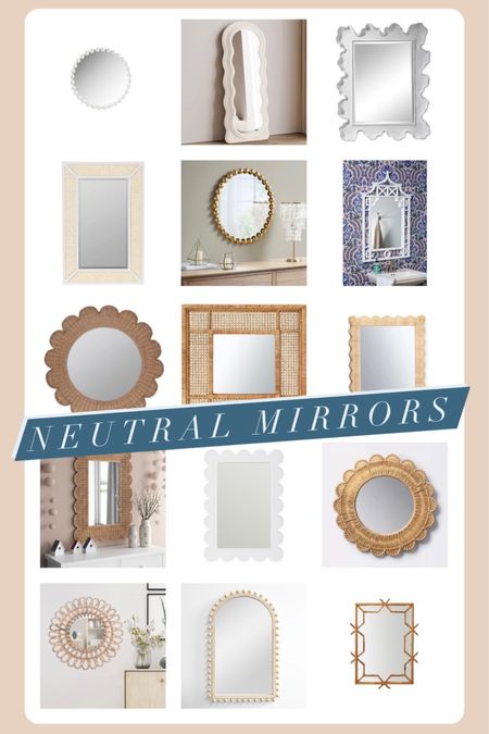 Neutral rattan mirrors, cane mirrors, and white mirrors! 🌾 #mirror #mirrors 

#LTKsalealert #LTKstyletip #LTKhome