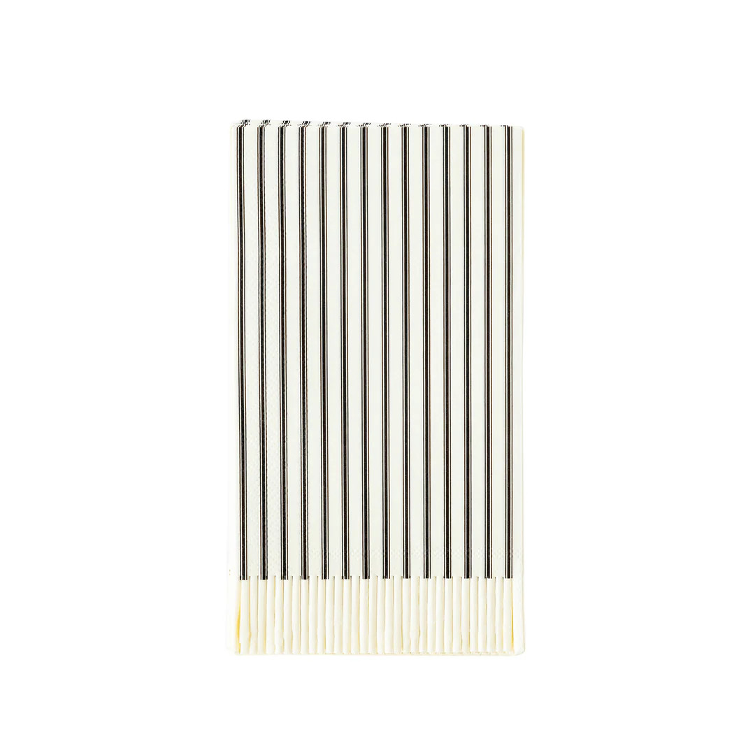Salem Apothecary Black Ticking Fringe Dinner Napkins | My Mind's Eye