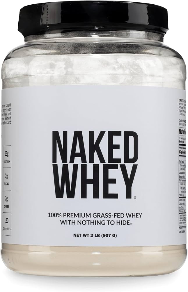 NAKED Whey 2LB 100% Grass Fed Whey Protein Powder - Only 1 Ingredient, Unflavored Whey Protein, N... | Amazon (US)