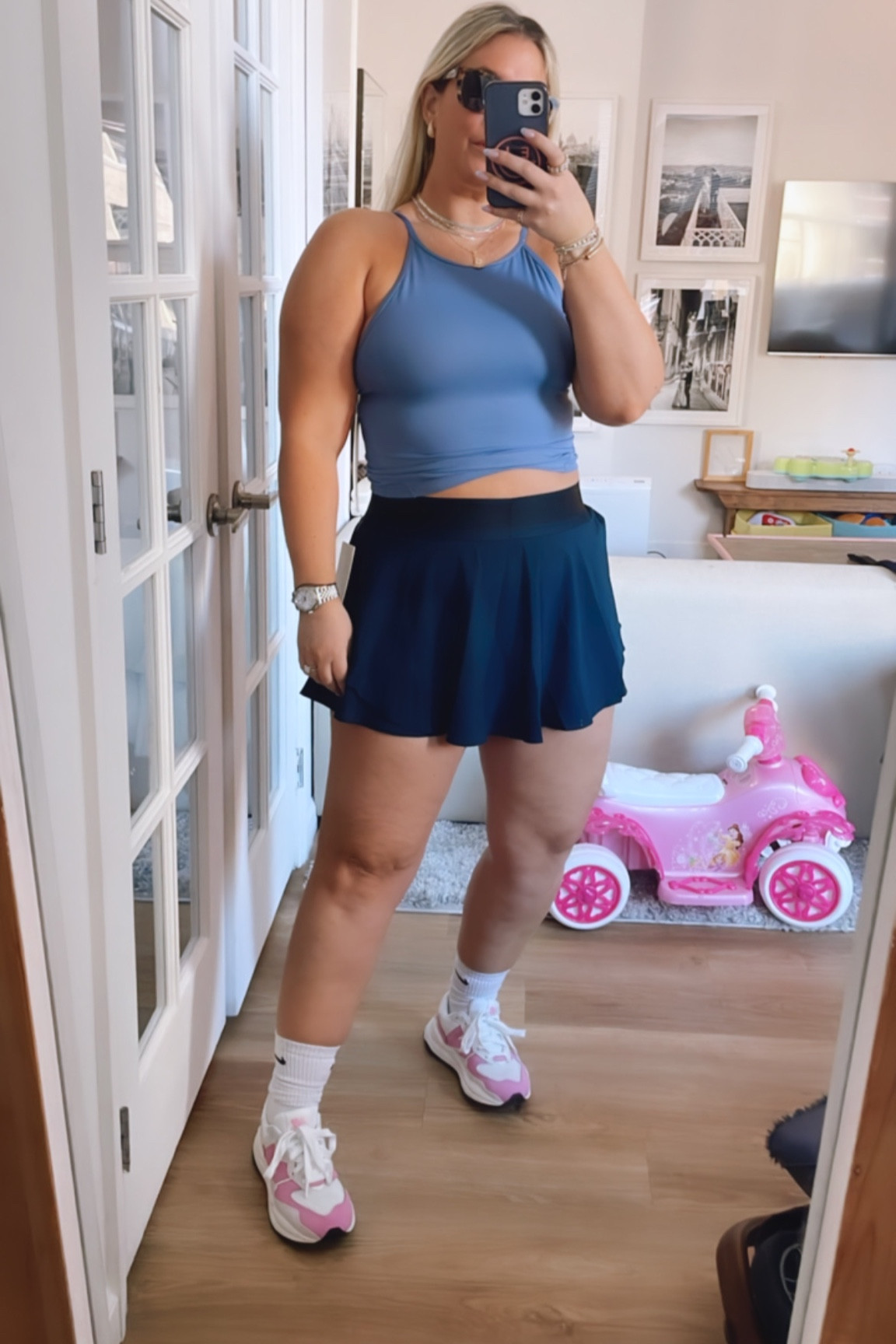 Love the length of this tennis skirt — daily edit cover from Found by Em